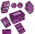 Asmaani Satin 12 Purple Pocket Jewellery Organizer | Grocsy
