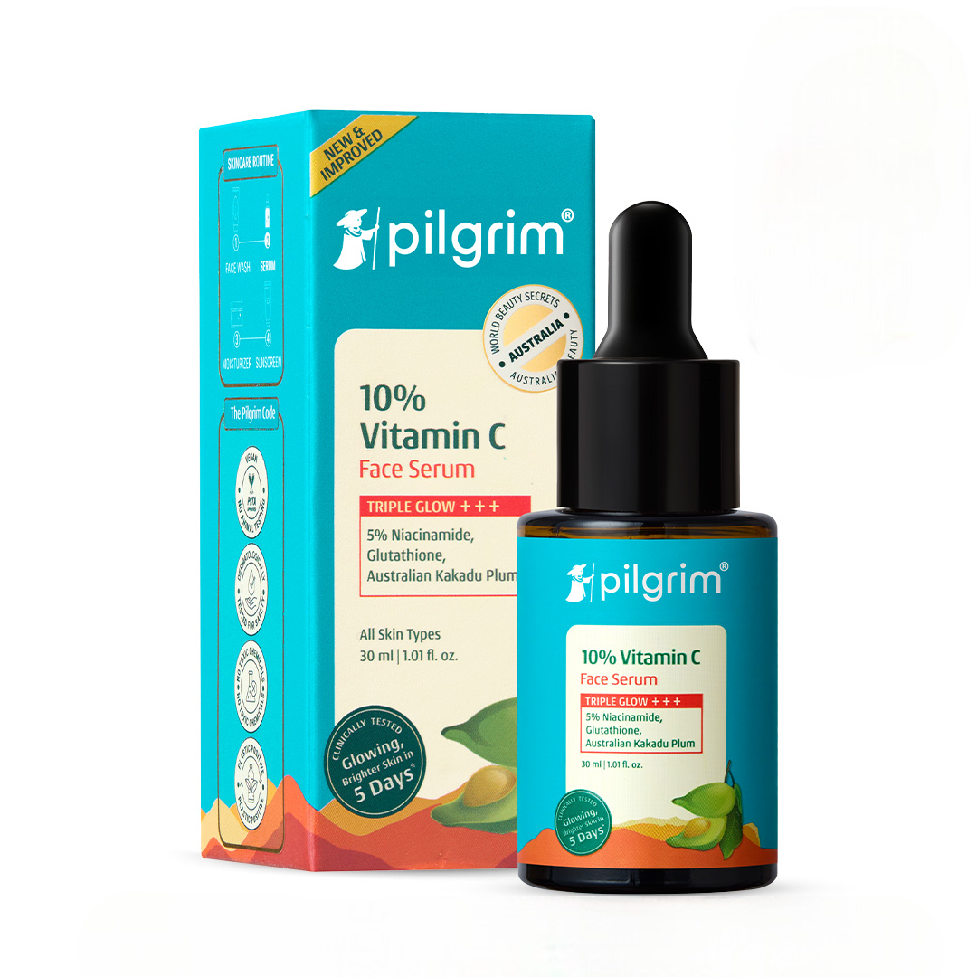 Pilgrim 10% Vitamin C Face Serum For Daily Brightness 5% Niacinamide | Grocsy