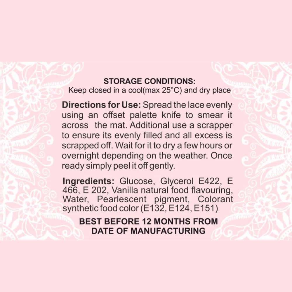 Confect Blush Pearly Pink | Edible Lace | Grocsy