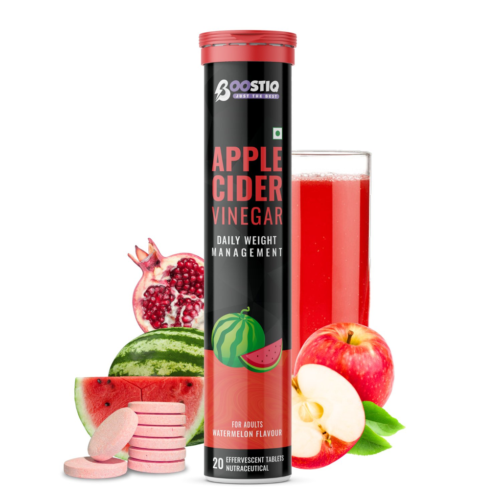 BOOSTIQ Apple Cider Vinegar Effervescent Tablets - Watermelon Flavour | Grocsy