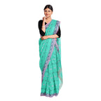 Exclusive Collection 100% Pure Cotton Green Tant Saree With Hand Weaving Work | Grocsy