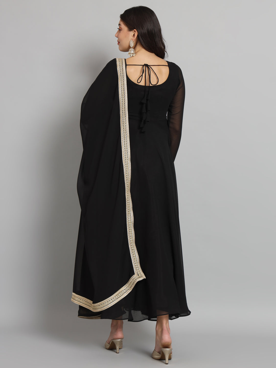 Fab Fashion Black Gota Anarkali Set | Grocsy
