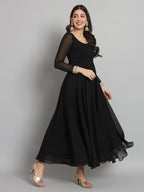 Fab Fashion Black Gota Anarkali Set | Grocsy