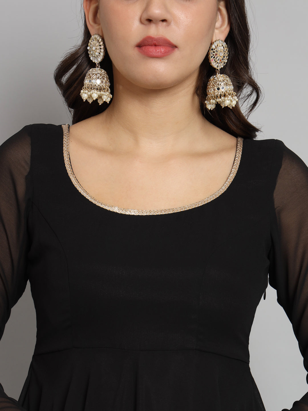 Fab Fashion Black Gota Anarkali Set | Grocsy