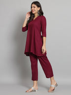 Fab Fashion Maroon Co-Ord Set | Grocsy