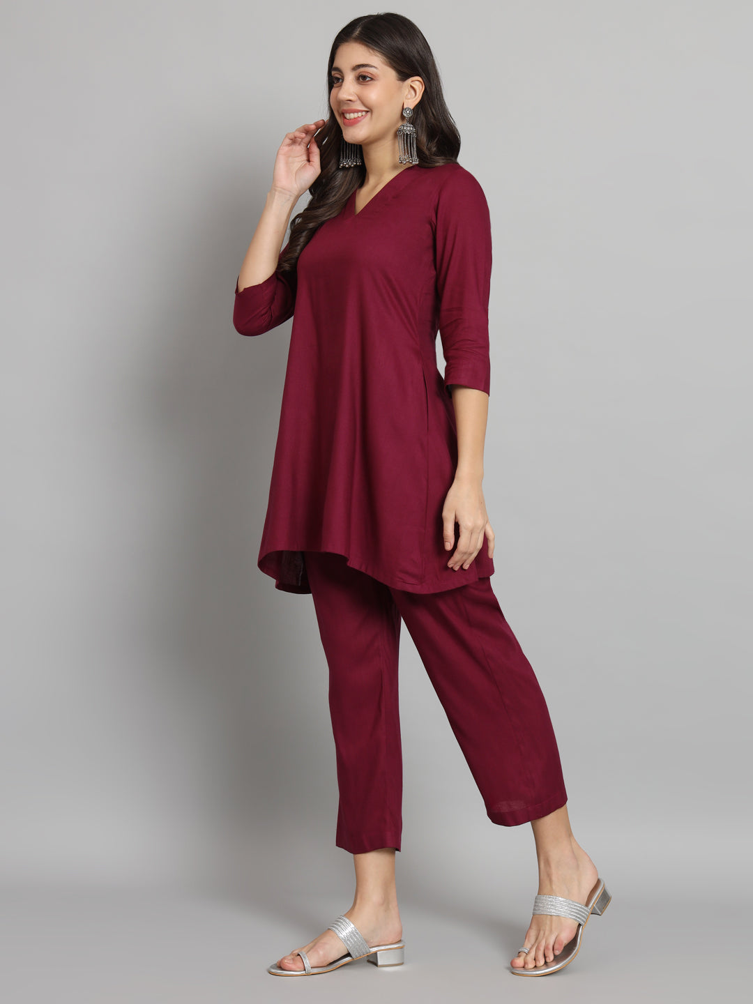 Fab Fashion Maroon Co-Ord Set | Grocsy