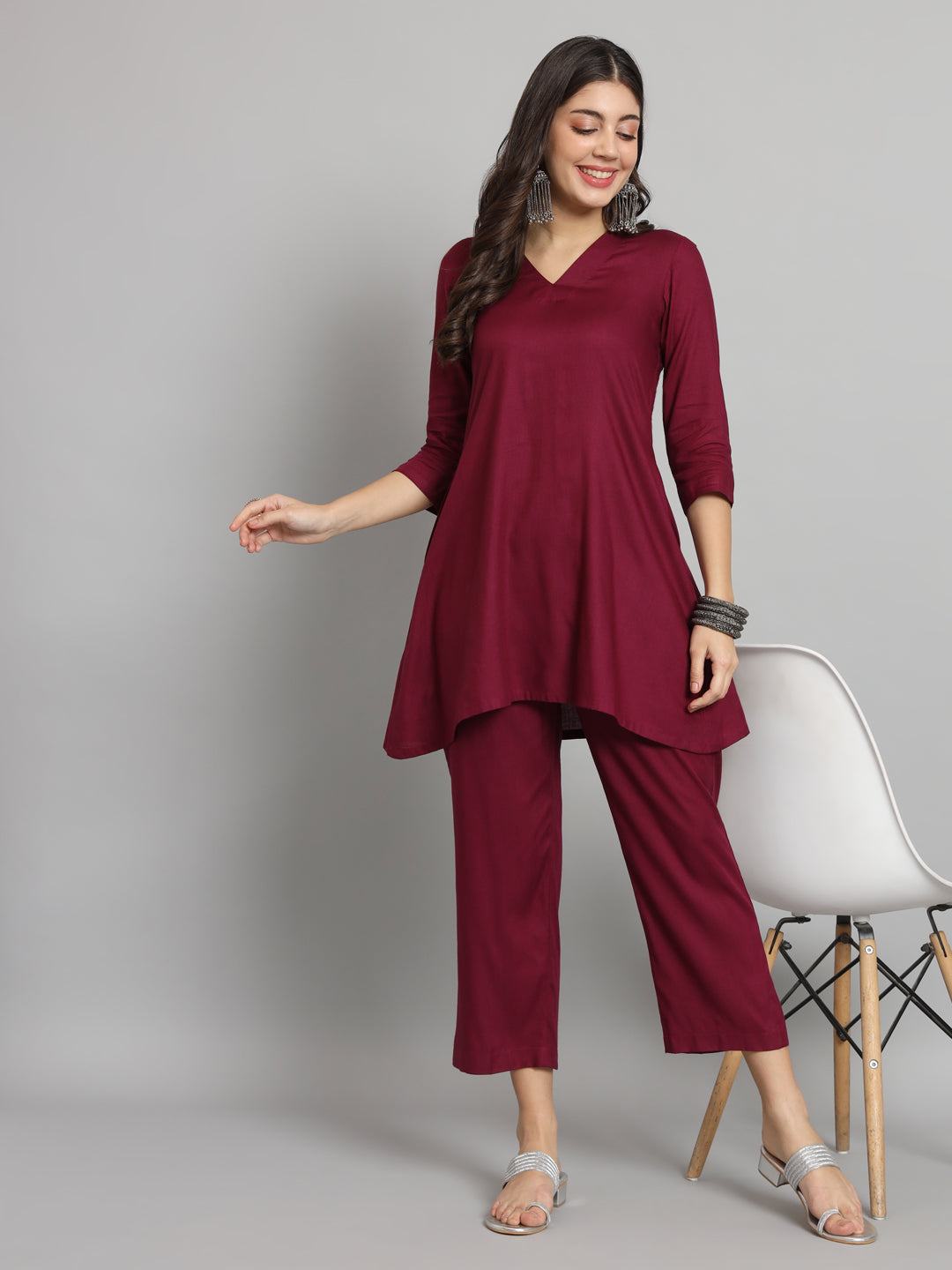 Fab Fashion Maroon Co-Ord Set | Grocsy