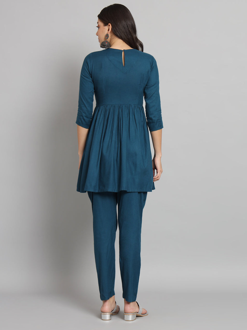 Fab Fashion Peacock Blue Co-Ord Set | Grocsy