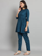 Fab Fashion Peacock Blue Co-Ord Set | Grocsy