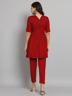 Fab Fashion Cherry Red Co-Ord set | Grocsy