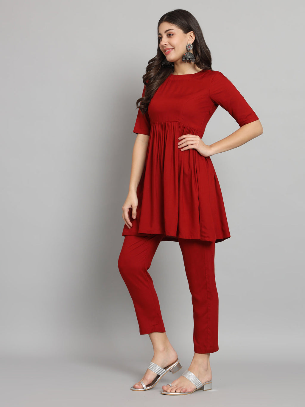 Fab Fashion Cherry Red Co-Ord set | Grocsy