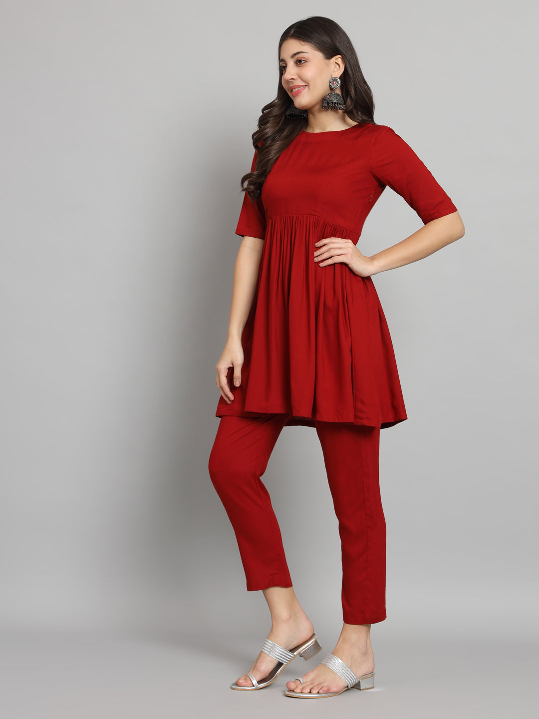 Fab Fashion Cherry Red Co-Ord set | Grocsy