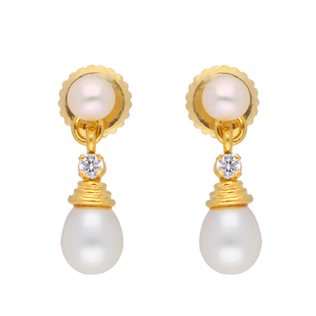 J Pearls Button Drop Pearl Set - Real Pearl Jewelry