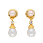 J Pearls Button Drop Pearl Set - Real Pearl Jewelry