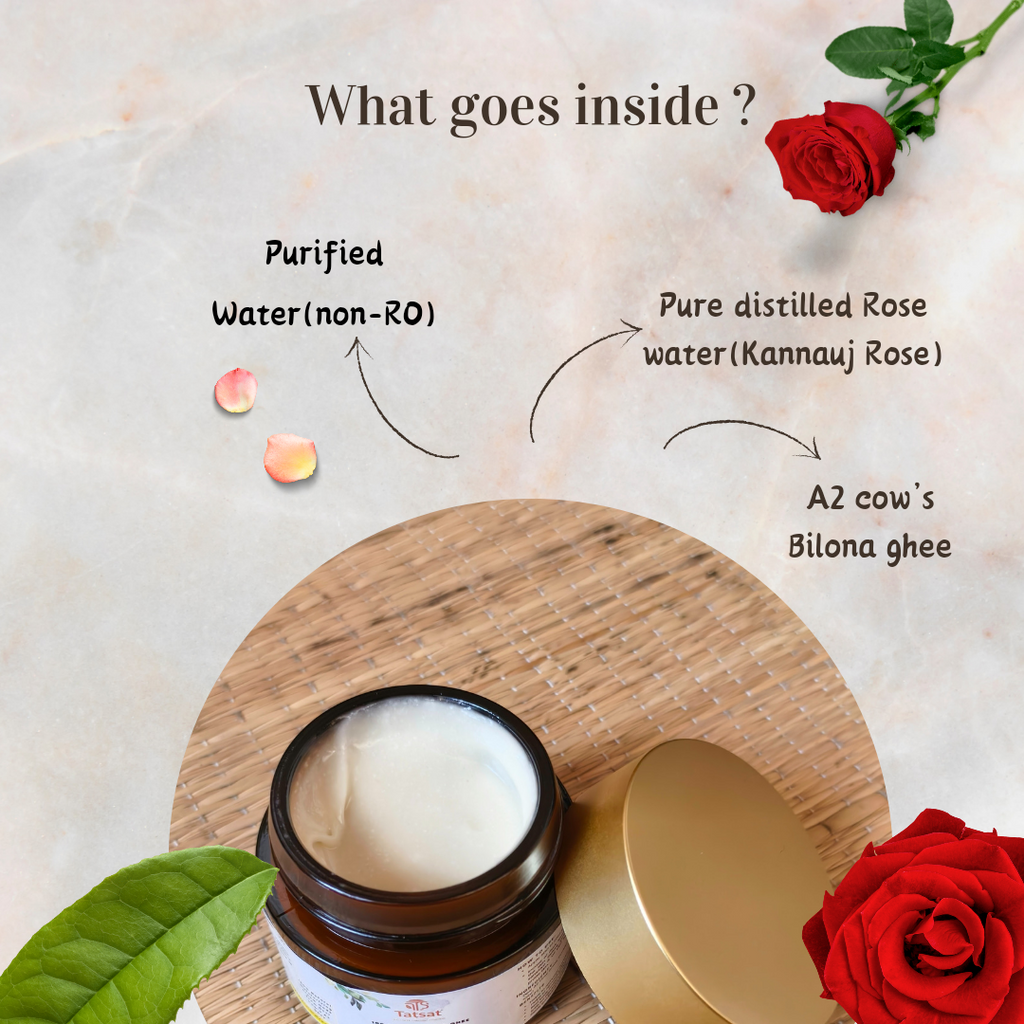 Tatsat Shata Dhauta Ghrita -100 Times Washed Desi Cow A2 Ghee moisturizing cream. Anti-Aging, Deep Nourishing & Skin Smoothing | Grocsy