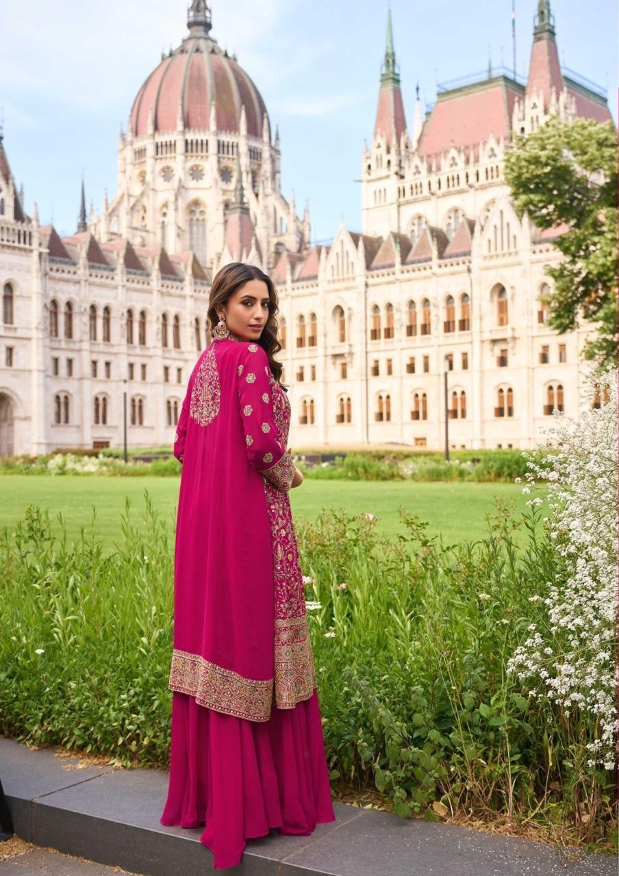 Anaita Georgette Stitched Suit With Embroidery & Beats Work | Grocsy