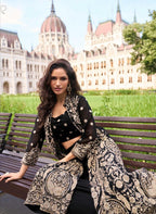 Anaita Black Georgette Stitched Suit With Embroidery & Beats Work | Grocsy