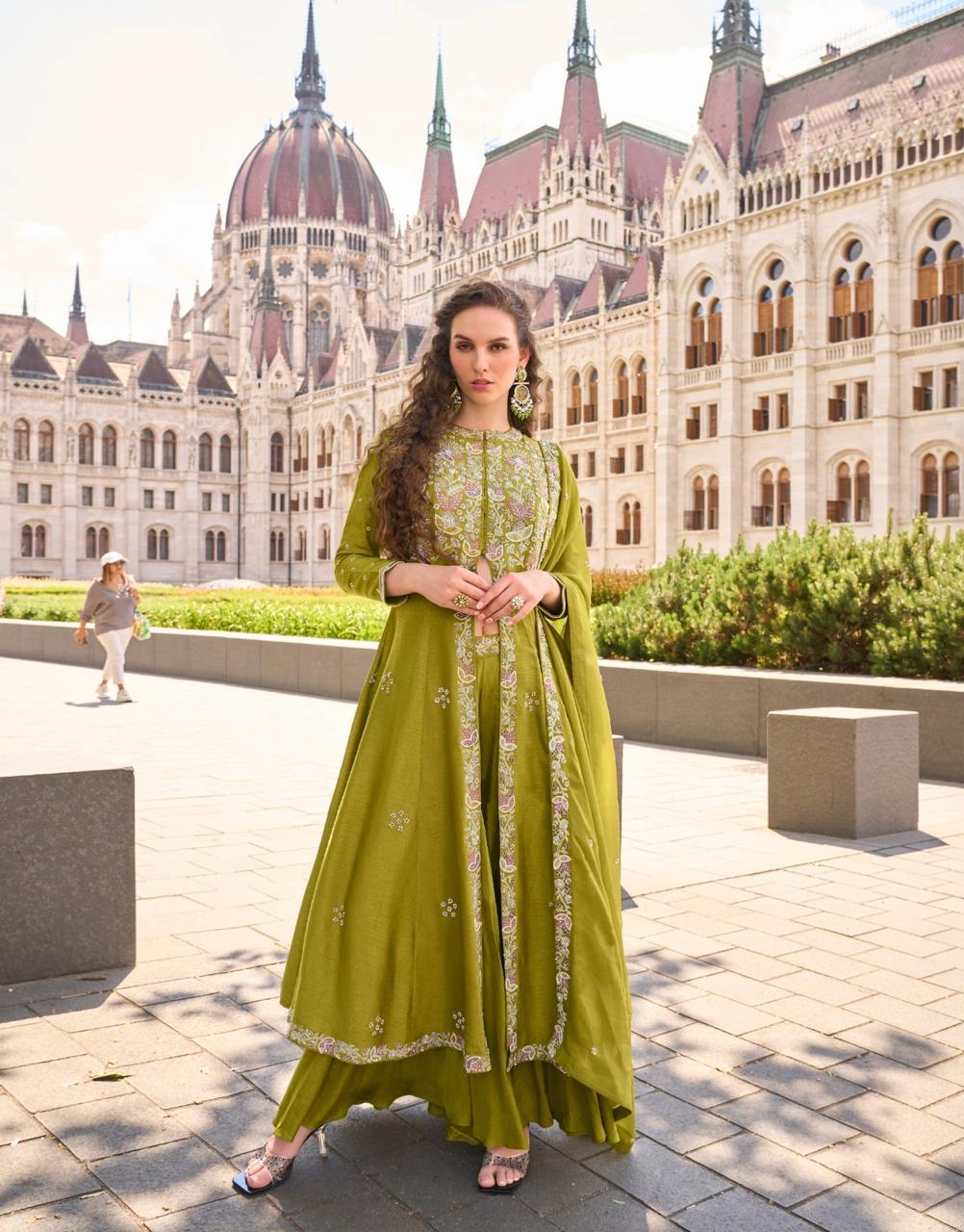 Anaita Silk Stitched Suit With Embroidery Work | Grocsy