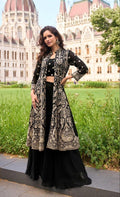 Anaita Black Georgette Stitched Suit With Embroidery & Beats Work | Grocsy