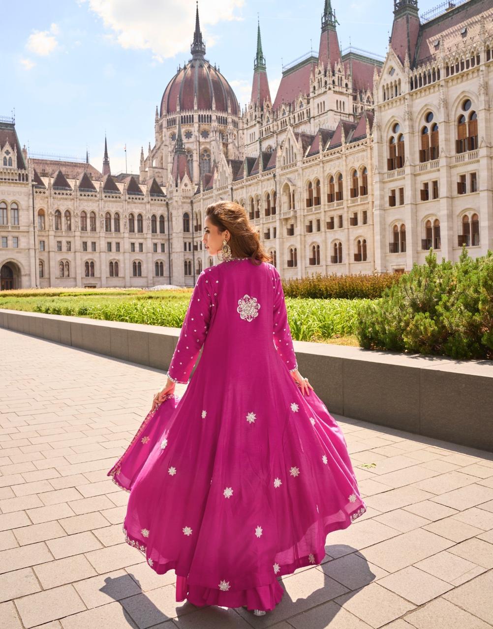 Anaita Rani-Pink Silk Stitched Suit With Embroidery Work | Grocsy