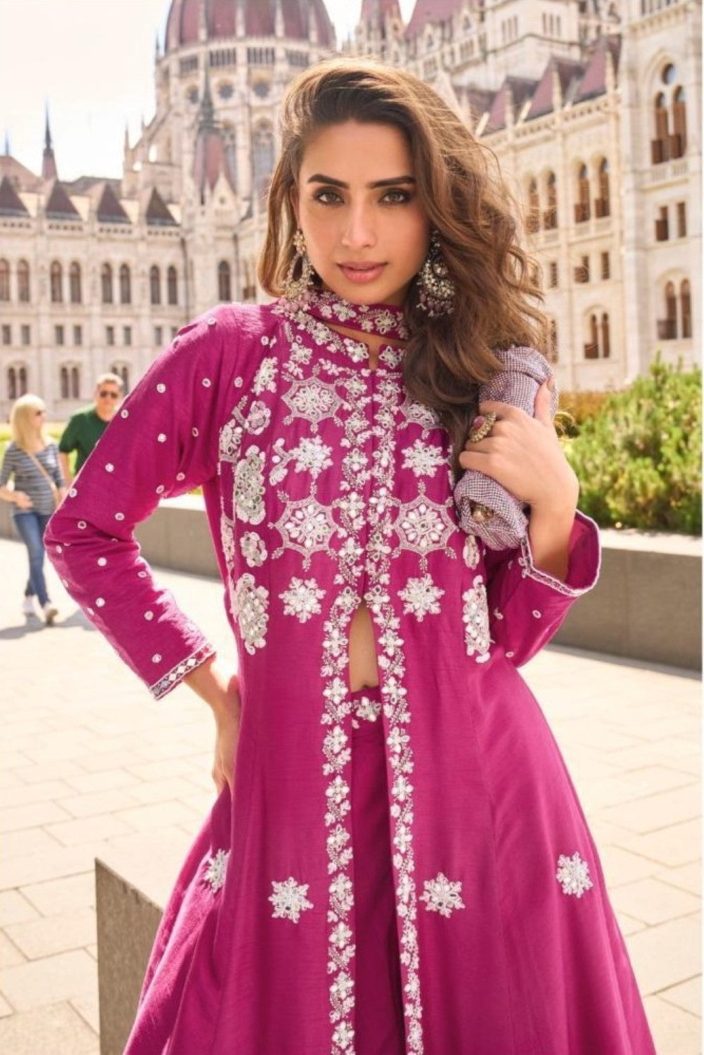 Anaita Rani-Pink Silk Stitched Suit With Embroidery Work | Grocsy