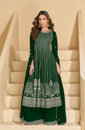 Anaita D Green Faux Georgette Stitched Plazzo Suit with Sequence Work | Grocsy