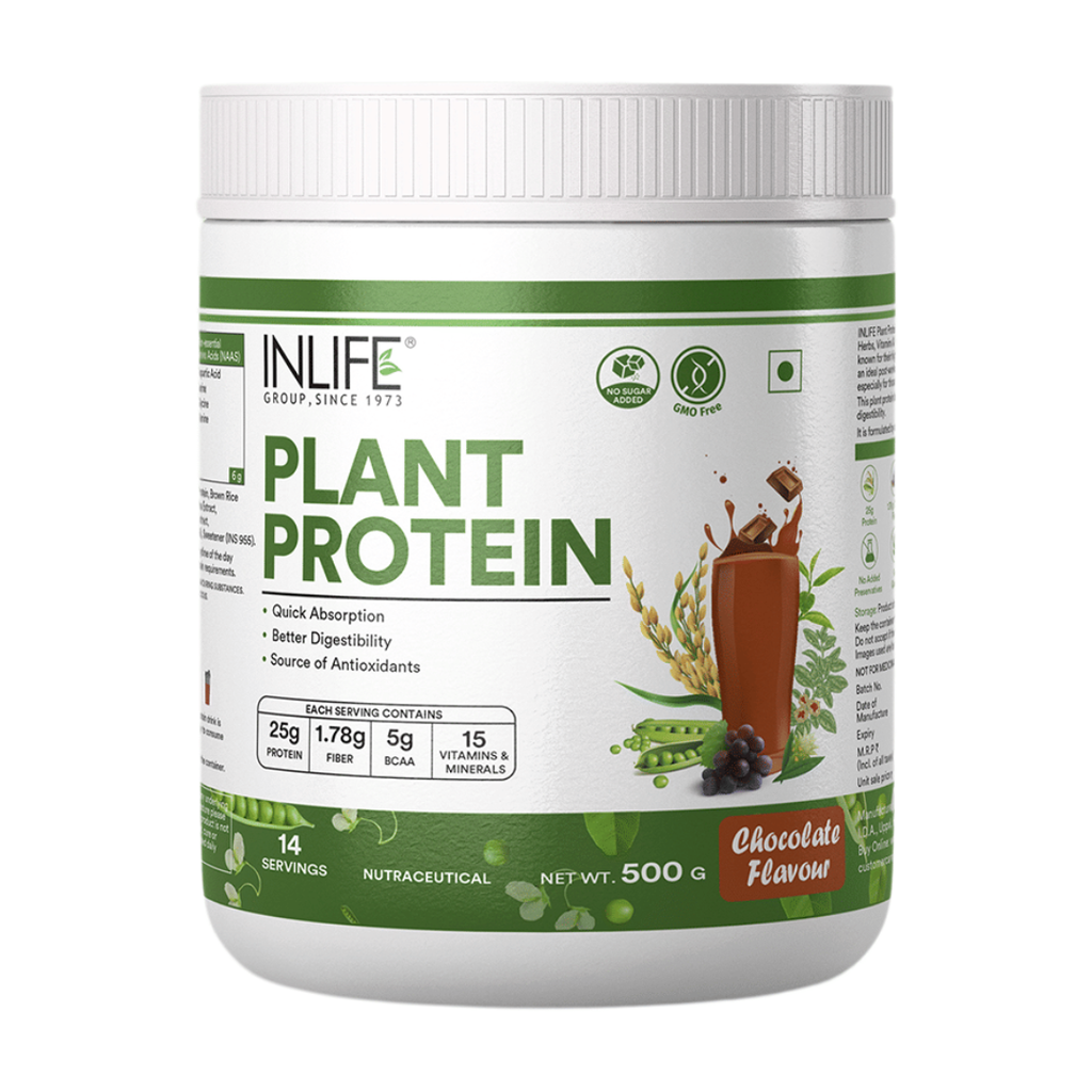 Inlife Vegan Plant Protein Powder Chocolate Flavour | Grocsy