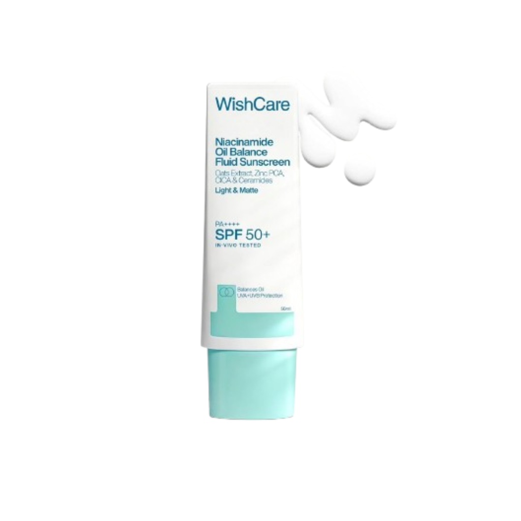 Wishcare 5% Niacinamide Oil Balance Fluid Sunscreen | SPF50 | Grocsy
