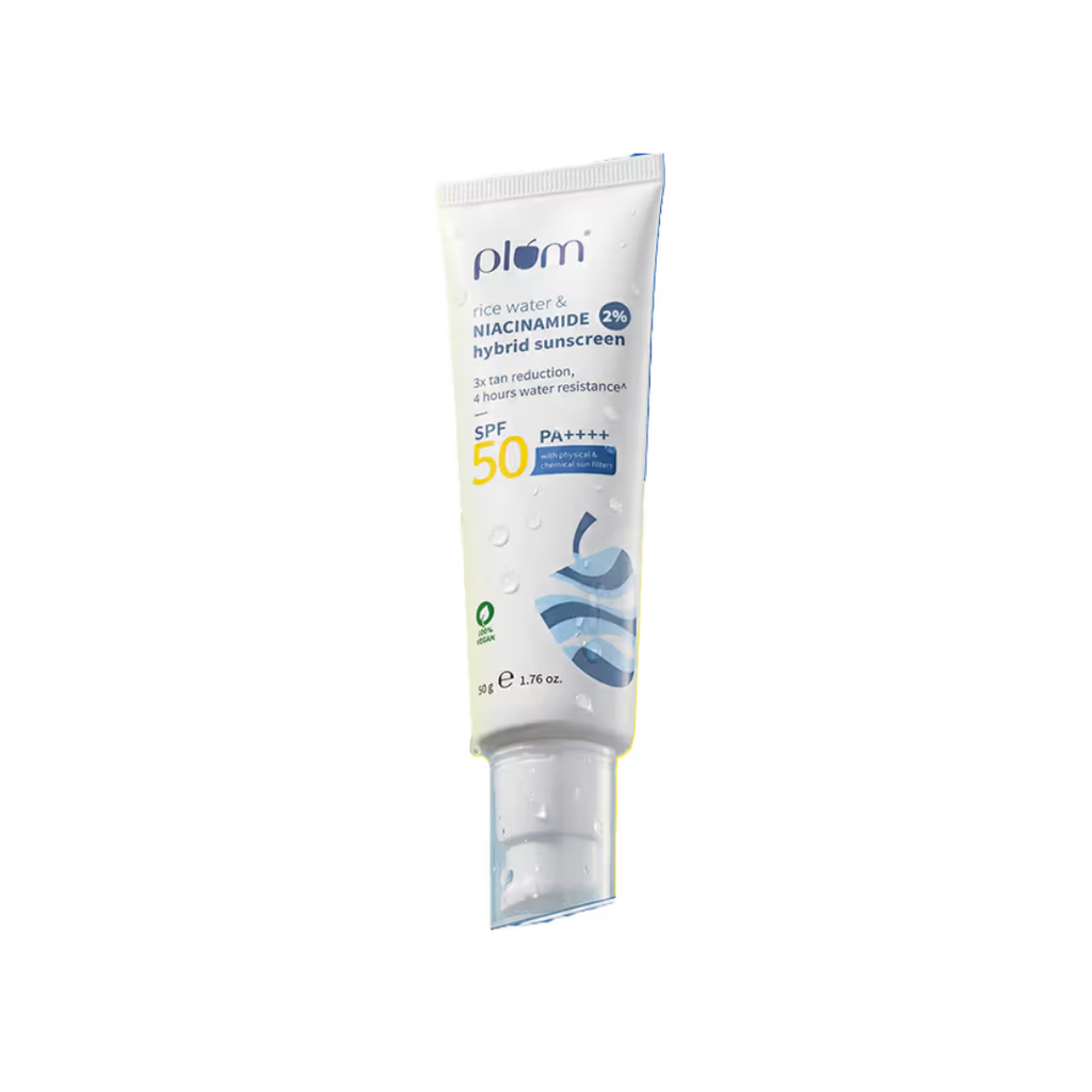 Plum 2% Niacinamide Sunscreen SPF 50 PA+++ UVA/B - Reduces Tan, No White Cast, Dermat Tested | Grocsy
