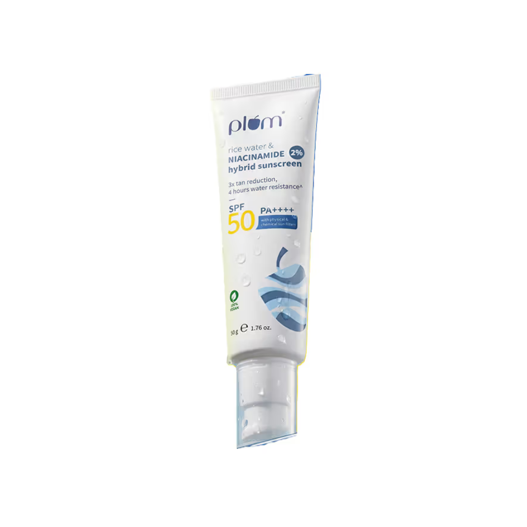 Plum 2% Niacinamide Sunscreen SPF 50 PA+++ UVA/B - Reduces Tan, No White Cast, Dermat Tested | Grocsy