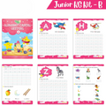 Rising Star Preschool Learning Junior KG Kit B| Alphabet Letters Writing| Numbers| General Knowledge| Rhymes & Stories| Worksheets & Assessment Book | Grocsy