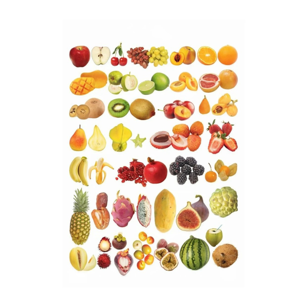 Dreamland Publications Educational Chart for Kids - Fruits (All in One) | Grocsy