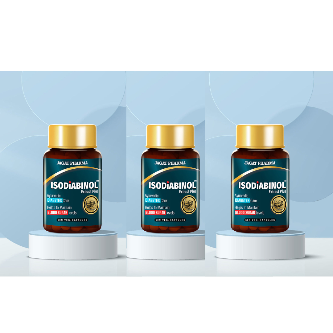 Jagat Pharma ISODIABINOL Capsules 100% Ayurvedic Diabetes Care 60 Caps | Grocsy