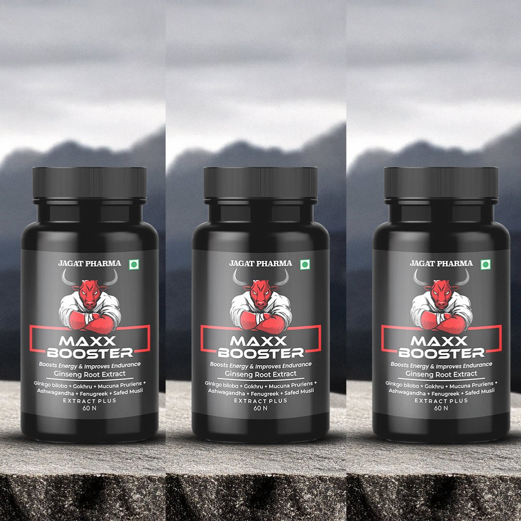Jagat Pharma Maxx Booster- 60 Capsule Muscle Mass Gainer and Stamina Booster | Grocsy