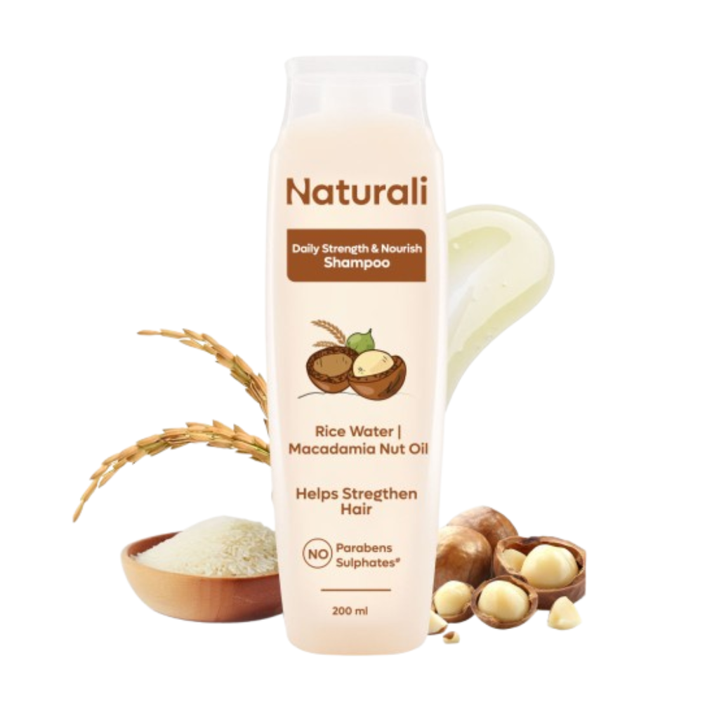 Naturali Daily Strength & Nourish Shampoo with Rice Water & Macadamia Nut Oil | Grocsy