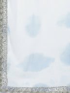 HERE&NOW Women Blue & White Ethnic Embroidered Kurta with Trousers & With Dupatta | Grocsy