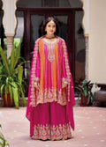Anaita Pink Chinon Stitched Suit With Embroidery Work | Grocsy