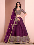 Anaita Purple Art Silk Designer Lehenga With Blouse | Grocsy