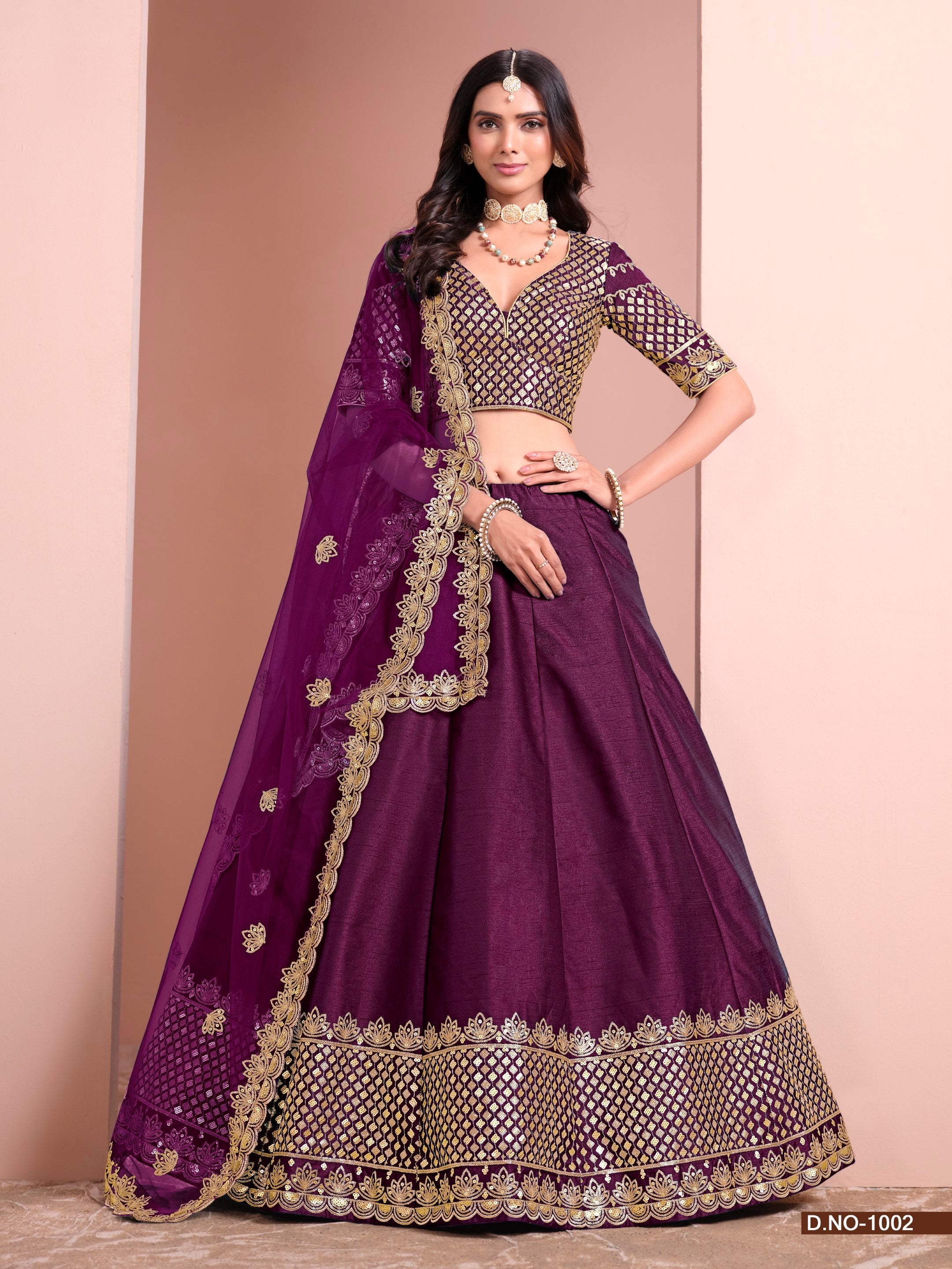 Anaita Purple Art Silk Designer Lehenga With Blouse | Grocsy