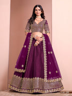 Anaita Purple Art Silk Designer Lehenga With Blouse | Grocsy