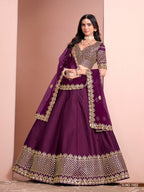 Anaita Purple Art Silk Designer Lehenga With Blouse | Grocsy