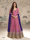 Anaita Magenta Georgette Stitched Anarkali Suit With Embroidered Sequins Work | Grocsy
