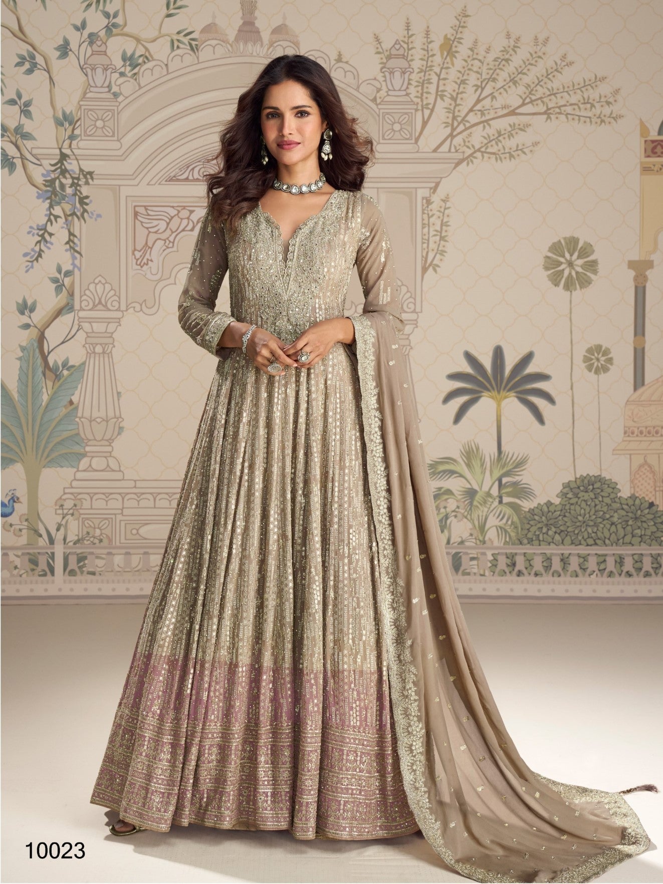 Anaita Chiku Georgette Stitched Anarkali Suit With Embroidered Sequins Work | Grocsy