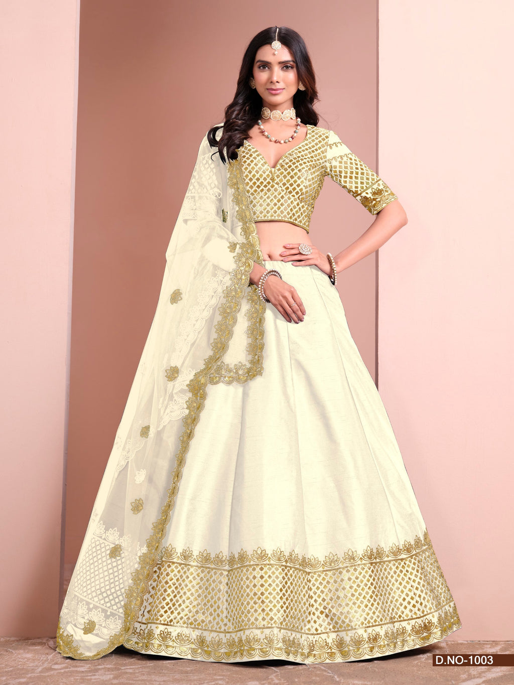 Anaita White Art Silk Designer Lehenga With Blouse | Grocsy