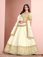 Anaita White Art Silk Designer Lehenga With Blouse | Grocsy