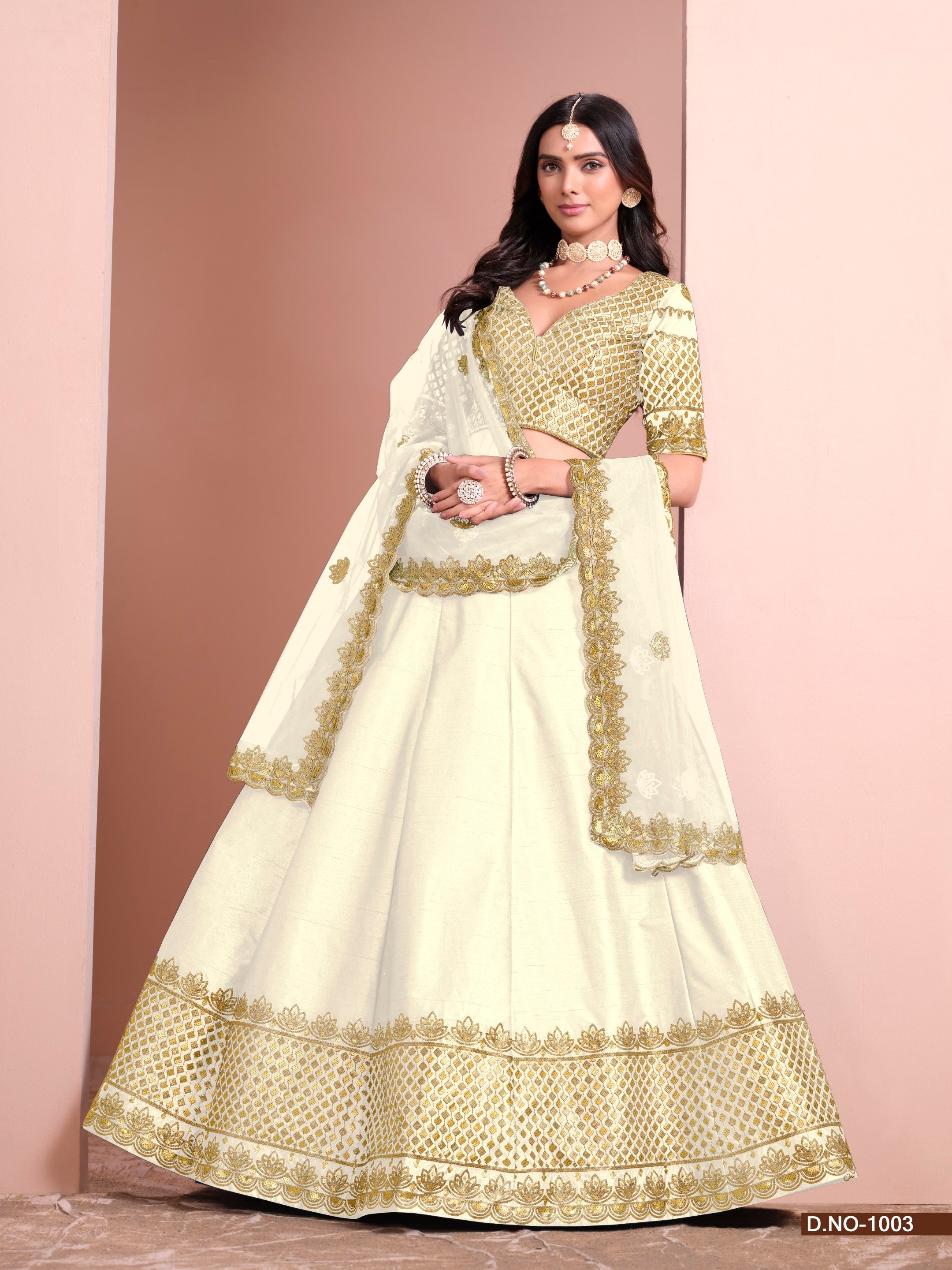 Anaita White Art Silk Designer Lehenga With Blouse | Grocsy