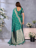 Anaita Green Premium Banarasi Tissue Silk Saree With Gala Weaving Work | Grocsy