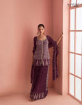 Anaita Purple Chinon Stitched Suit With Embroidery Work | Grocsy