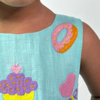 ArthLife Cyan Candy Party Wear Dress | Grocsy