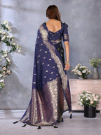 Anaita Violet Premium Banarasi Tissue Silk Saree With Gala Weaving Work | Grocsy